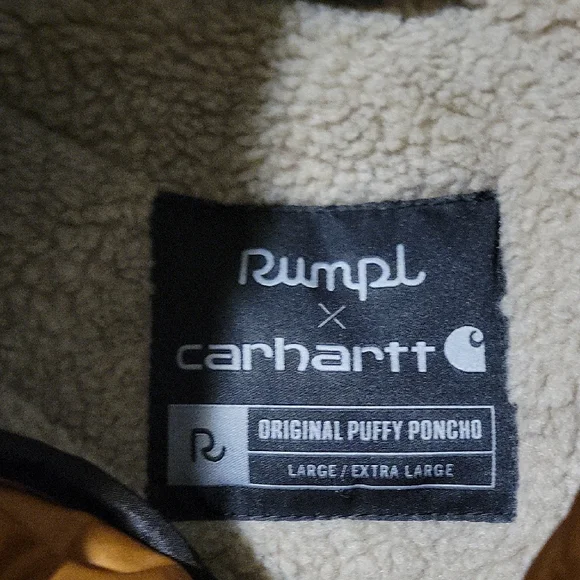 Rumpl X Carhartt Brown Original Puffy Poncho Hooded Coat L/XL - Picture 2 of 10